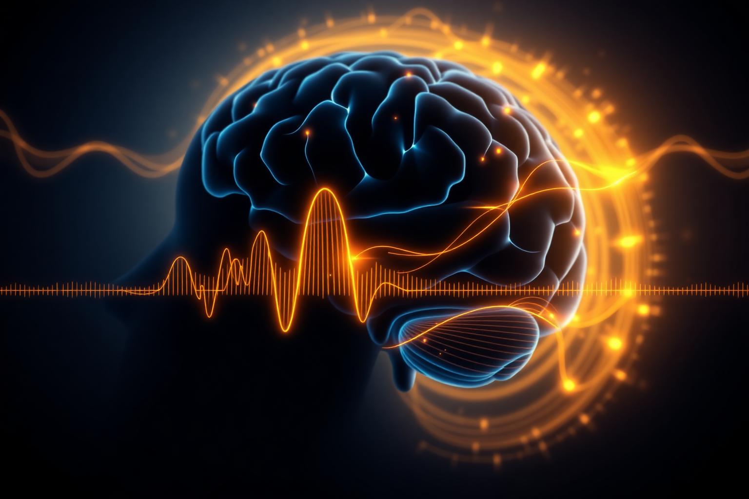 Visualization of gamma brainwaves activating across a brain